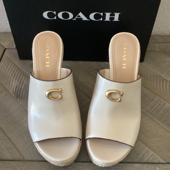 COACH Gloria C Slide Espadrille Wedge Sandals, size 8 - Picture 1 of 14